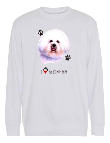 Collegetröja med Bichon Frisé