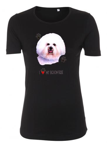 Figursydd T-shirt med Bichon Frisé