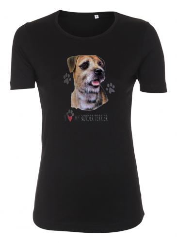 Figursydd T-shirt med Borderterrier
