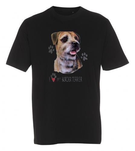 T-shirt med Borderterrier