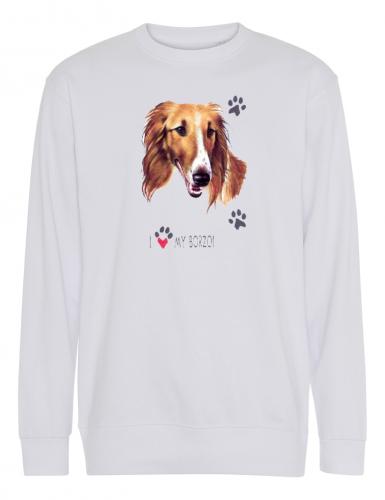 Collegetröja med Borzoi
