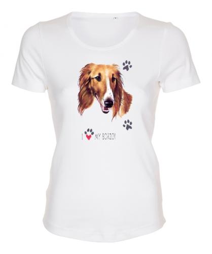 Figursydd T-shirt med Borzoi
