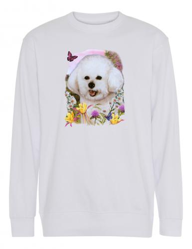 Collegetröja med Bichon Frisé