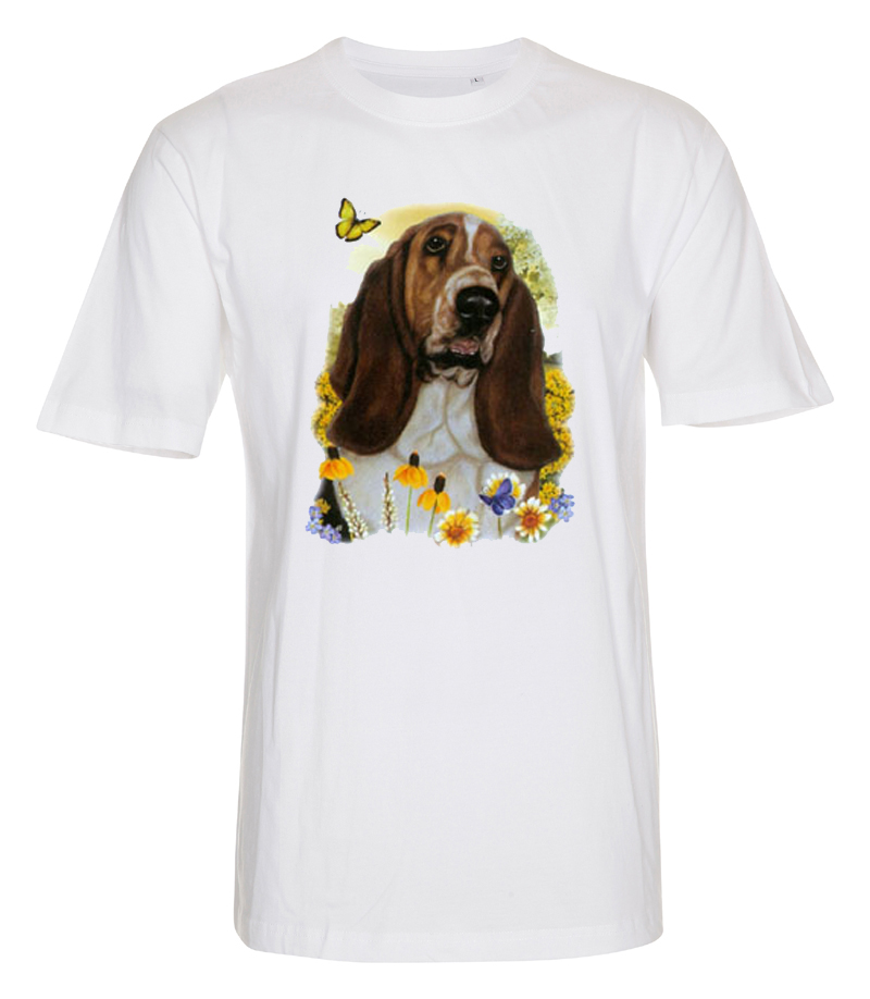 T-shirt med Basset Hound