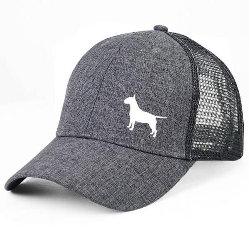 Gråmelerad Keps med Bullterrier