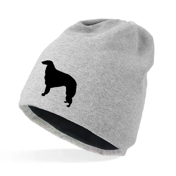 Fleecefodrad Mössa med Borzoi