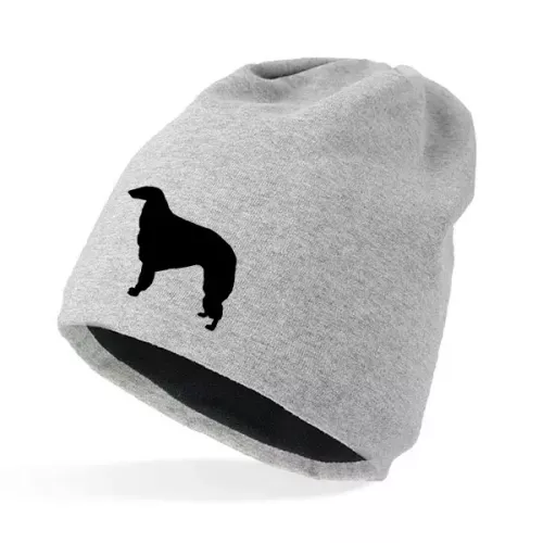 Fleecefodrad Mössa med Borzoi