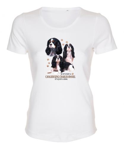 Figursydd T-shirt med Cavalier King Charles Spaniel