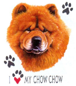 Figursydd T-shirt med Chow Chow
