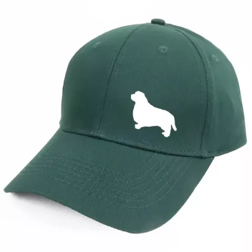 Keps med en Clumber Spaniel