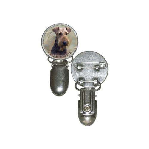 Nummerlappshållare med Airdaleterrier