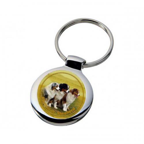 Nyckelring med Australian Shepherd