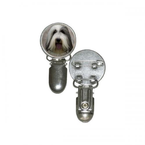 Nummerlappshållare med Bearded Collie
