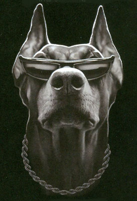 Collegetröja med Dobermann