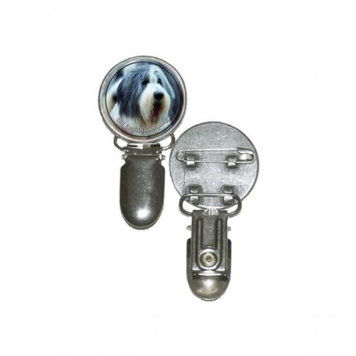 Nummerlappshållare med Old English Sheepdog