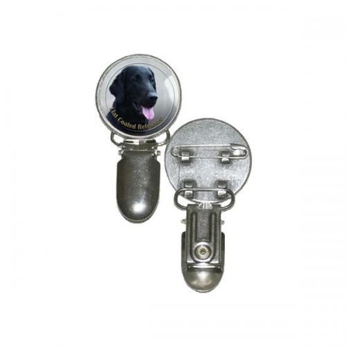 Nummerlappshållare med Flatcoated Retriever