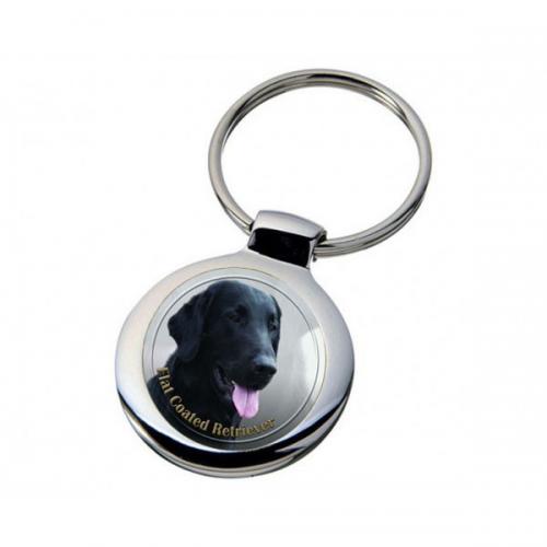 Nyckelring med Flatcoated Retriever