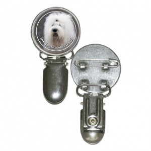 Nummerlappshållare med Old English Sheepdog