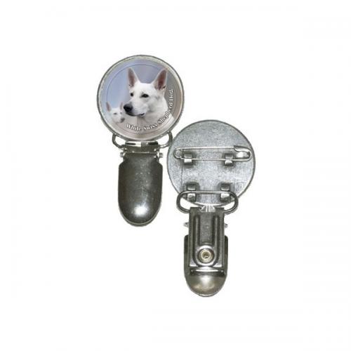 Nummerlappshållare med Vit Herdehund