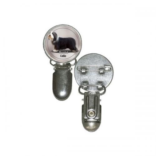 Nummerlappshållare med Bearded Collie