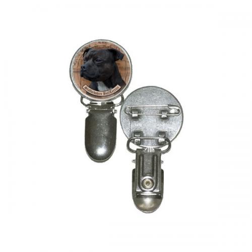 Nummerlappshållare med Staffordshire Bullterrier