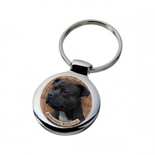 Nyckelring med Staffordshire Bullterrier