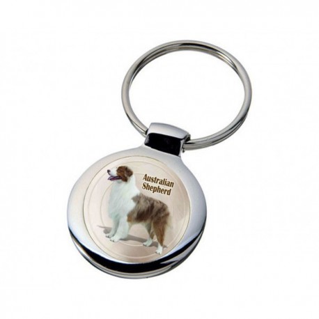 Nyckelring med Australian Shepherd