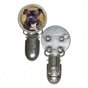 Nummerlappshållare med Staffordshire Bullterrier