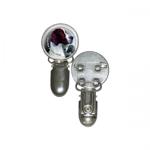 Nummerlappshållare med Irländsk Röd och Vit Setter