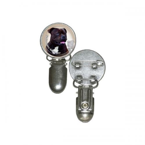 Nummerlappshållare med Staffordshire Bullterrier