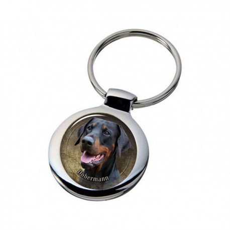 Nyckelring med Dobermann