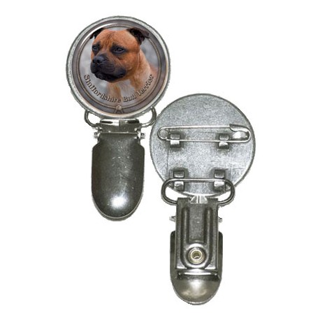 Nummerlappshållare med Staffordshire Bullterrier