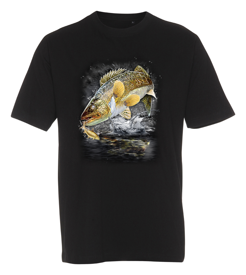 T-shirt med Fiskemotiv