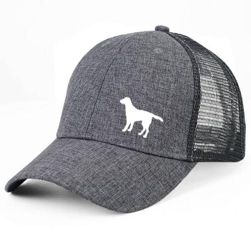 Gråmelerad Keps med Flatcoated Retriever