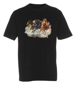 T-shirt med hästar i vattenbryn