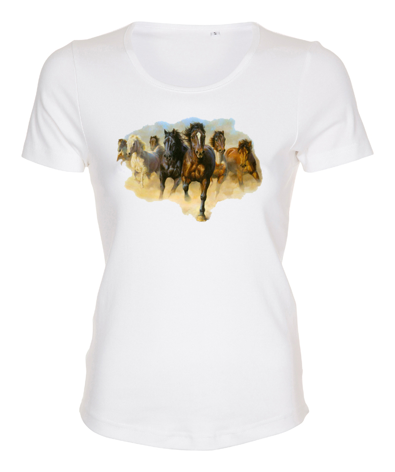 Figursydd t-shirt med hästmotiv
