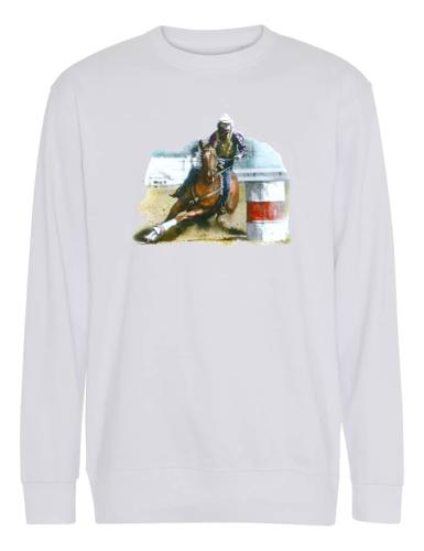 Collegetröja med Barrel Racingmotiv