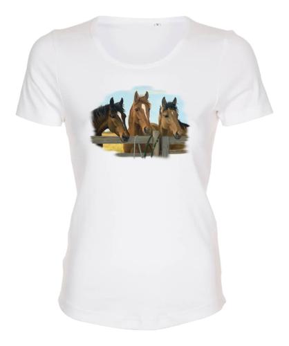 Figursydd t-shirt med hästmotiv