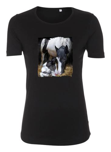 Figursydd t-shirt med hästmotiv