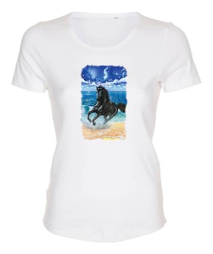 Figursydd t-shirt med hästmotiv