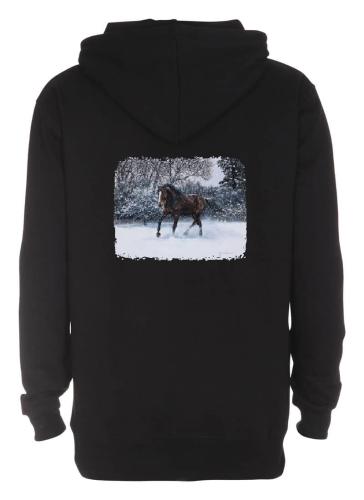 Huvjacka med Hästmotiv i vinterlandskap
