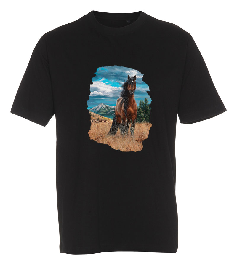 T-shirt med Häst i vildmarken