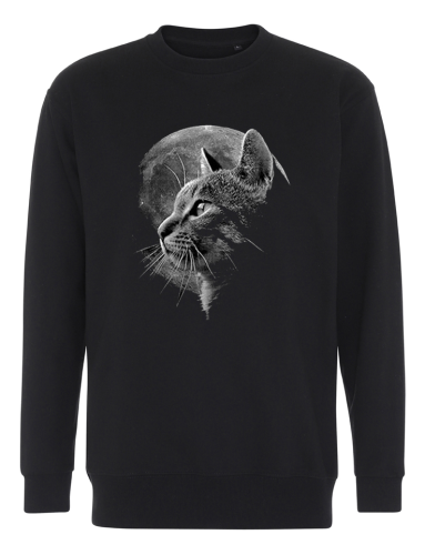 Collegetröja med kattmotiv