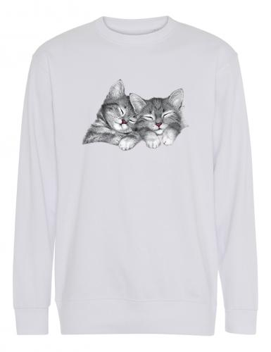 Collegetröja med kattmotiv