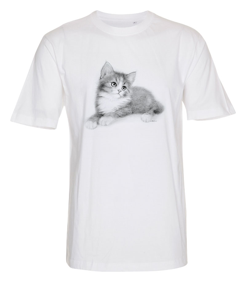 T-shirt med gullig kattunge