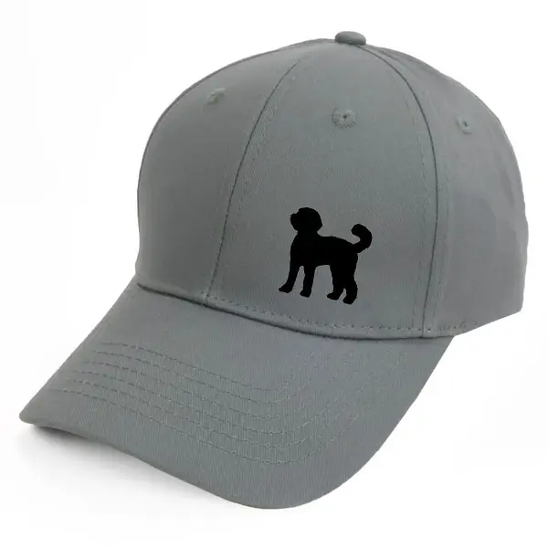 Keps med en Labradoodle