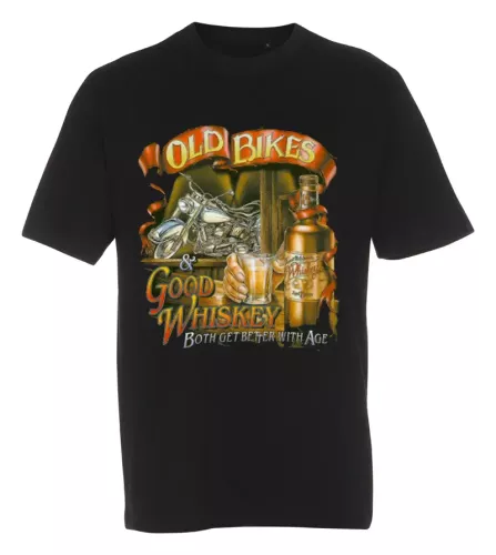 T-shirt Old Bikes & Good Whiskey