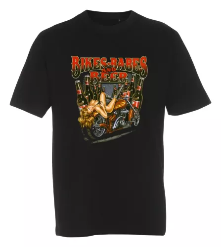 T-shirt Bikes Babes and Beer