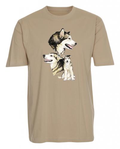 T-shirt med Alaskan Malamute