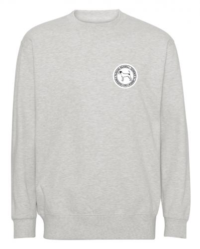 Collegetröja med logga på bröstet